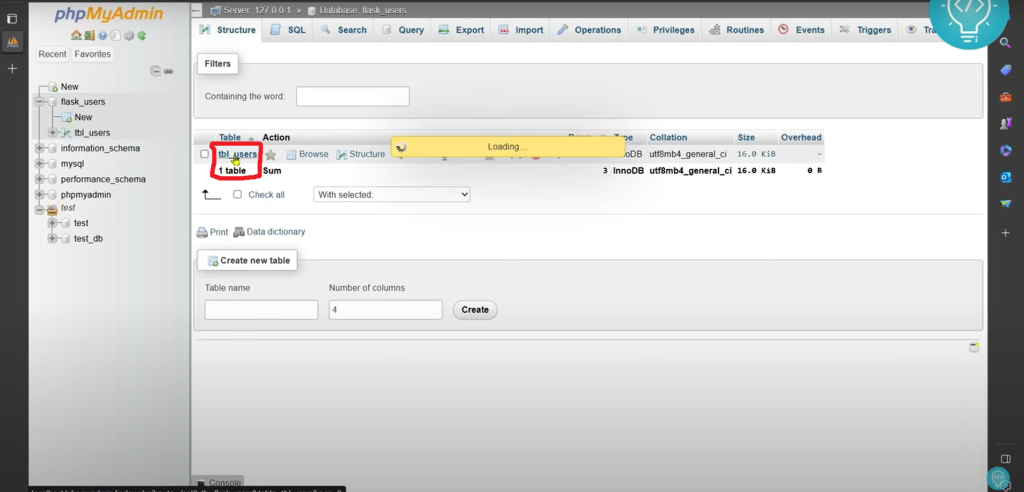  Database Table name